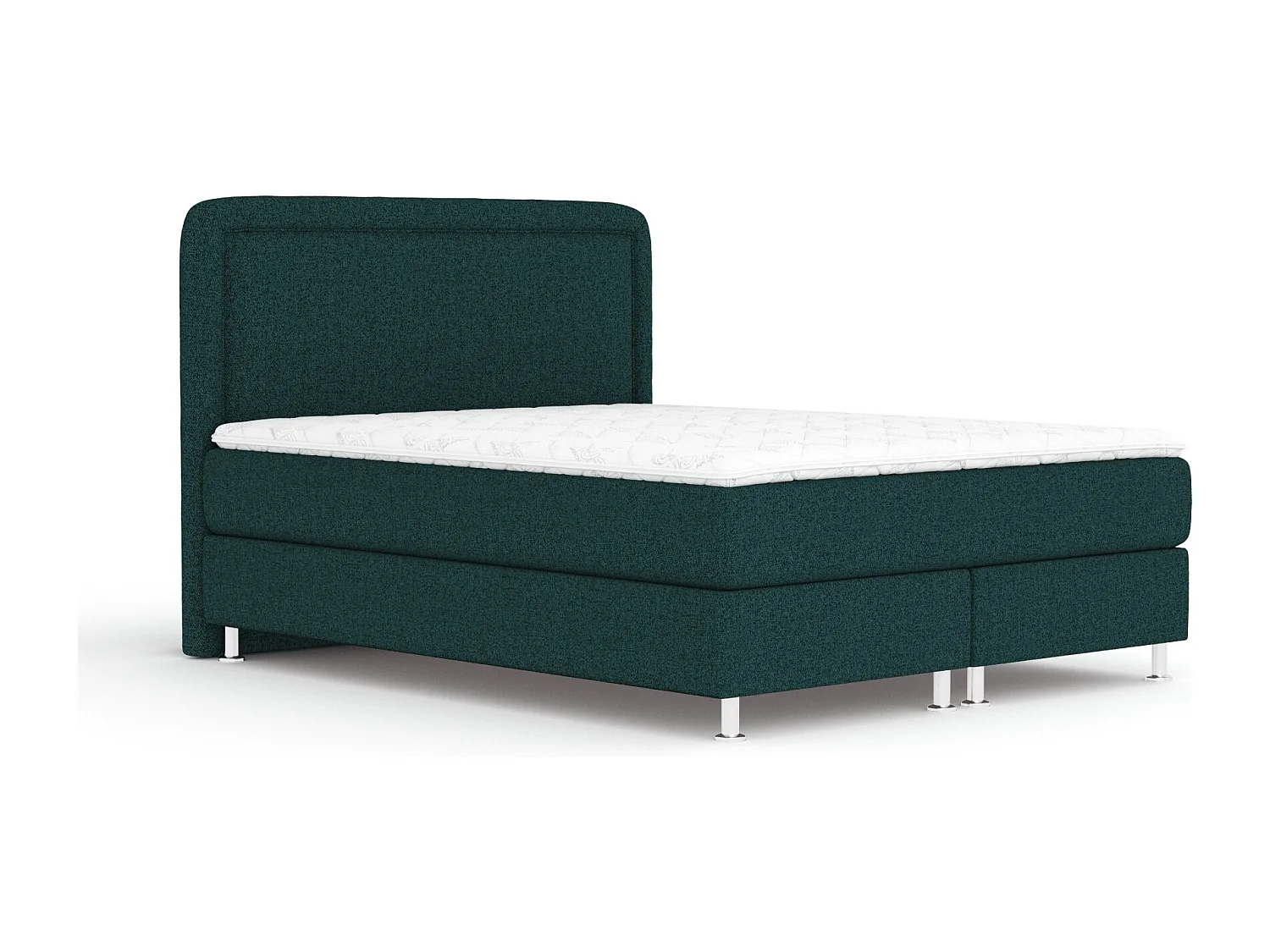 Boxspringbett aus Webstoff Salvi - Matratze - Toppermatratze - 180x200 cm - grün