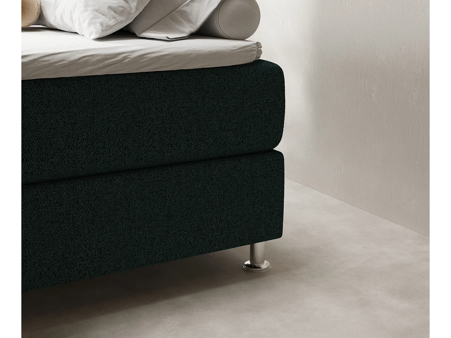 Boxspringbett aus Webstoff Sub - Matratze - Toppermatratze - 180x200 cm - grün