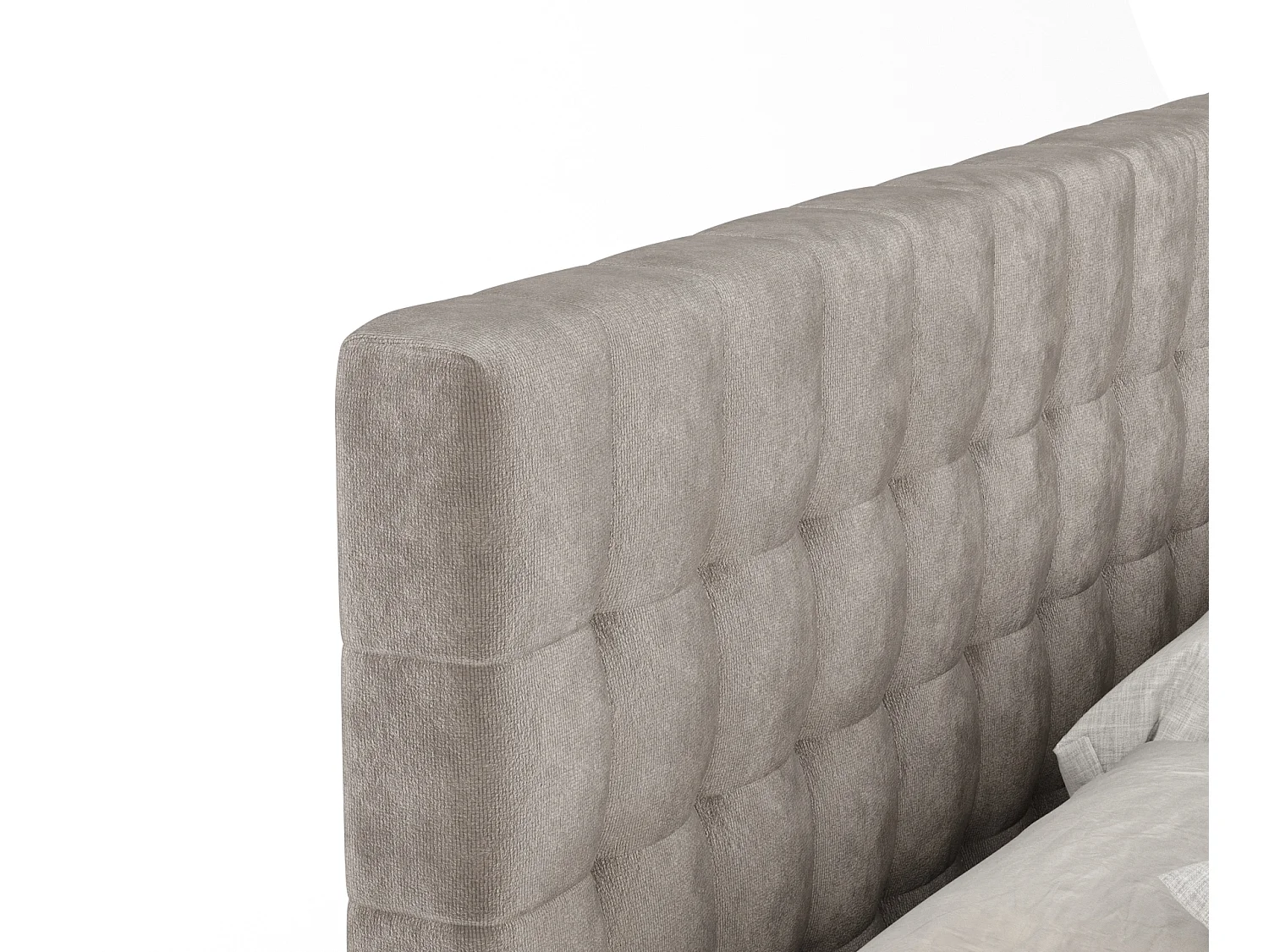 Boxspringbett aus Samtstoff Sorrento - Matratze - Toppermatratze - 160x200 cm - taupe