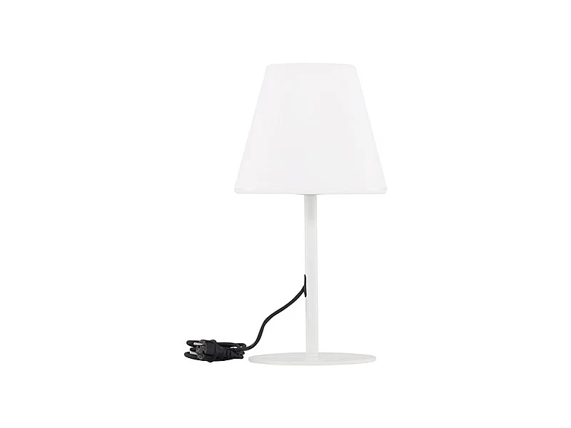 Moris Tischlampe für außen weiß.