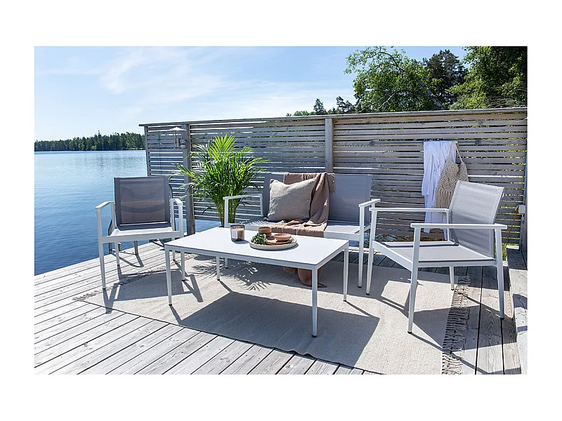 Salon de Jardin "Break" 105cm Blanc