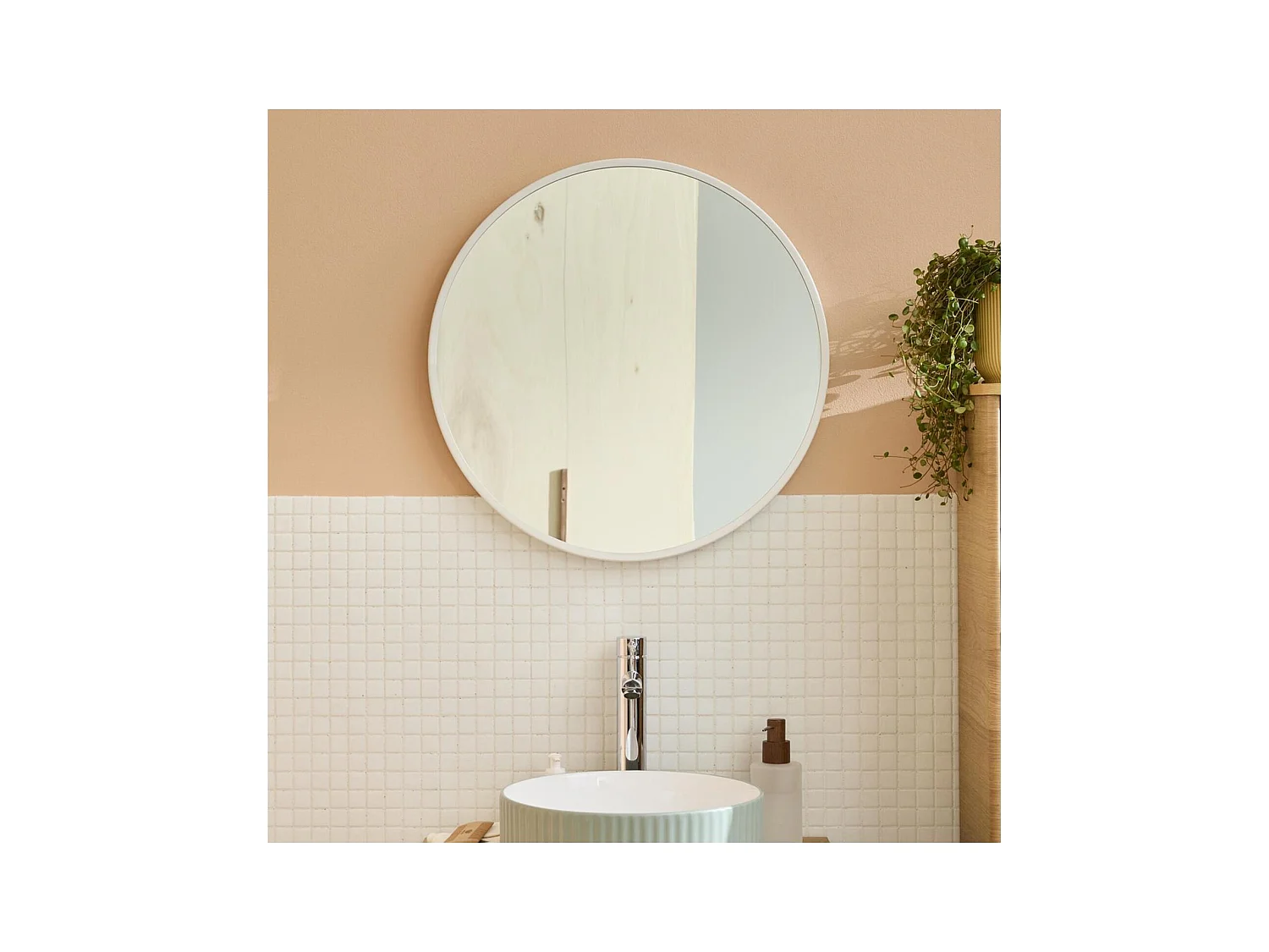 Miroir rond en métal D60cm
