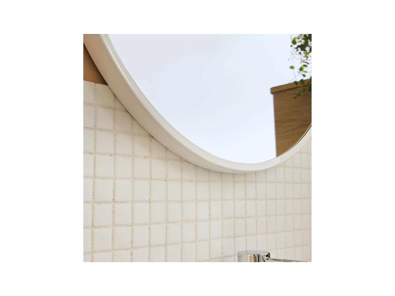 Espejo redondo de metal D60cm EMA Blanco