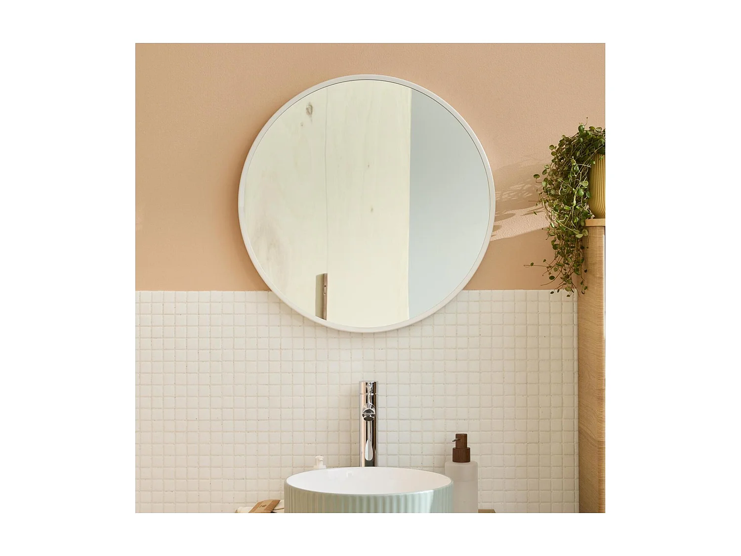 Miroir rond en métal D60cm
