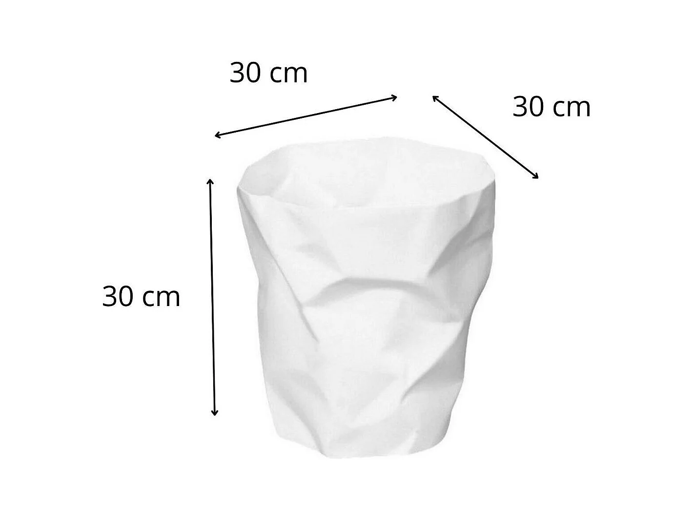 Büromülleimer mit zerknittertem Effekt Weiß 16 Liter Modern und funktional