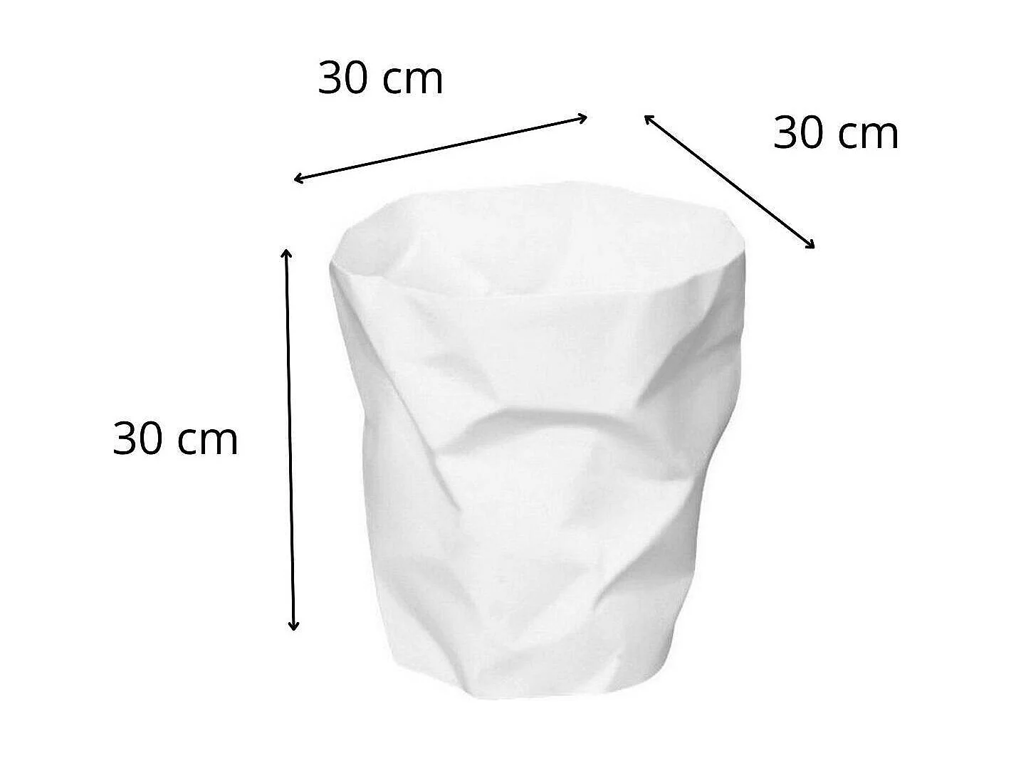 Büromülleimer mit zerknittertem Effekt Weiß 16 Liter Modern und funktional