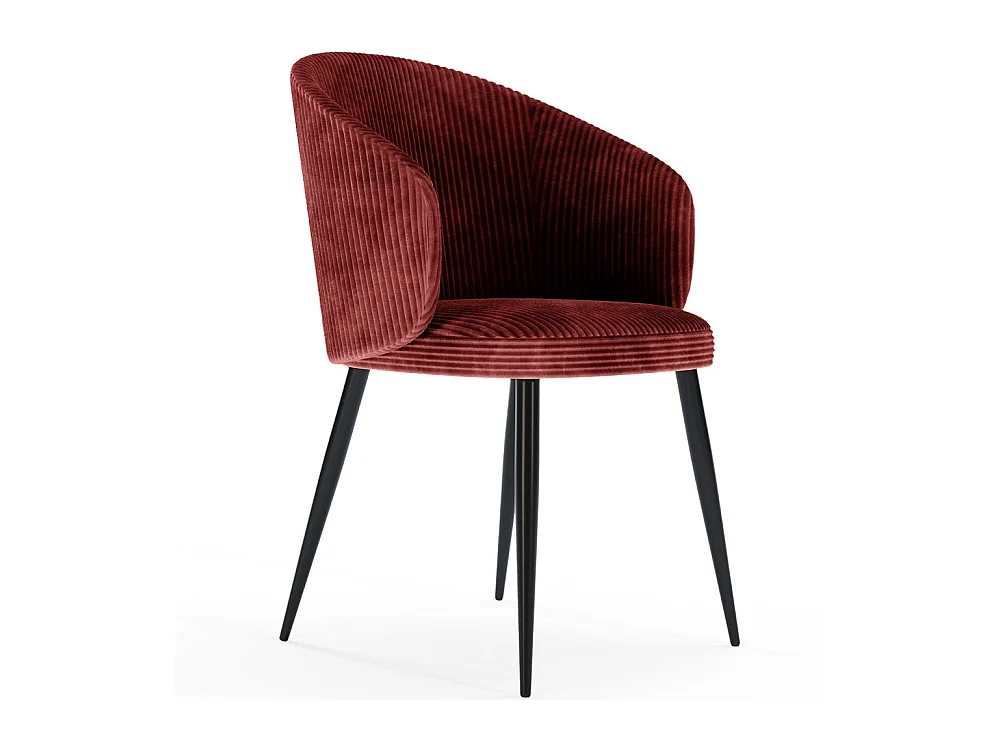 Chaise de Salle à Manger Tapissée en Velours Côtelé - Feudum Vin