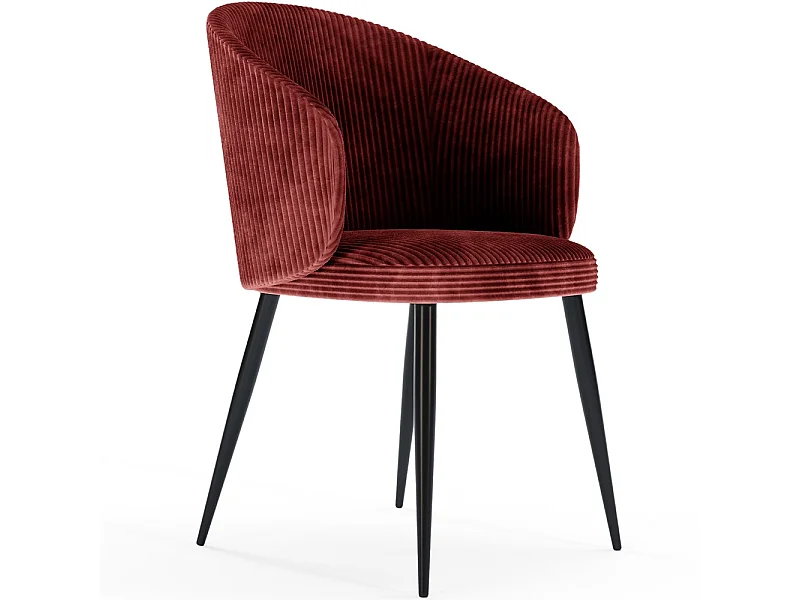 Chaise de Salle à Manger Tapissée en Velours Côtelé - Feudum Vin