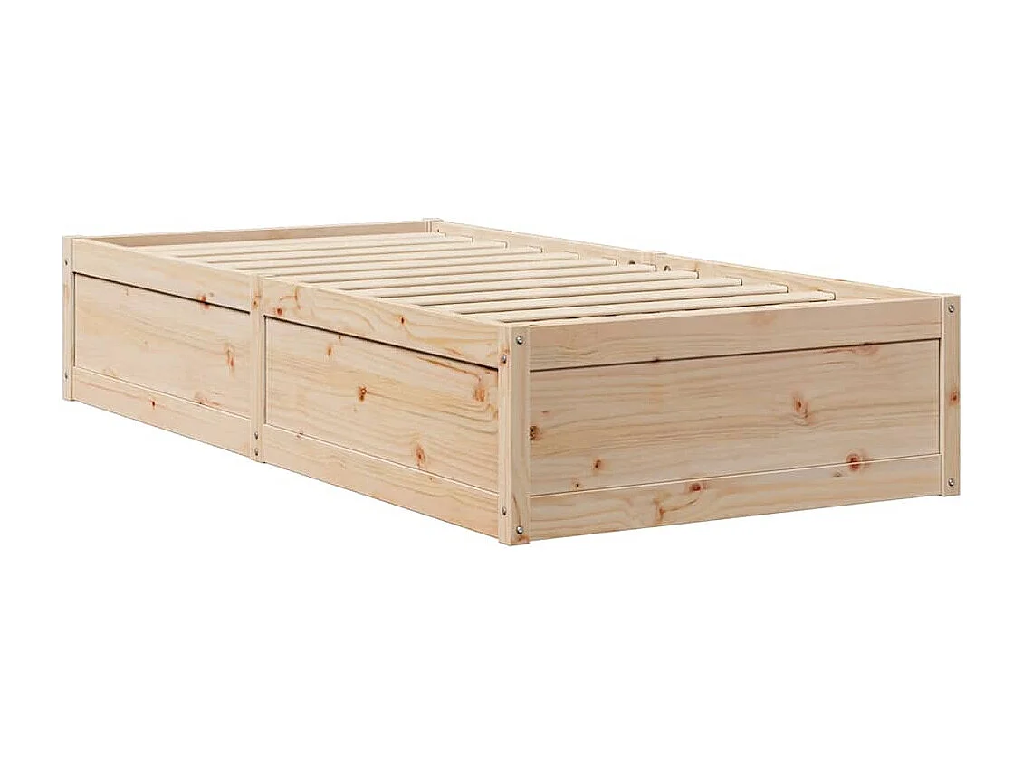 Lit bibliothèque sans matelas 100x200 cm bois massif de pin