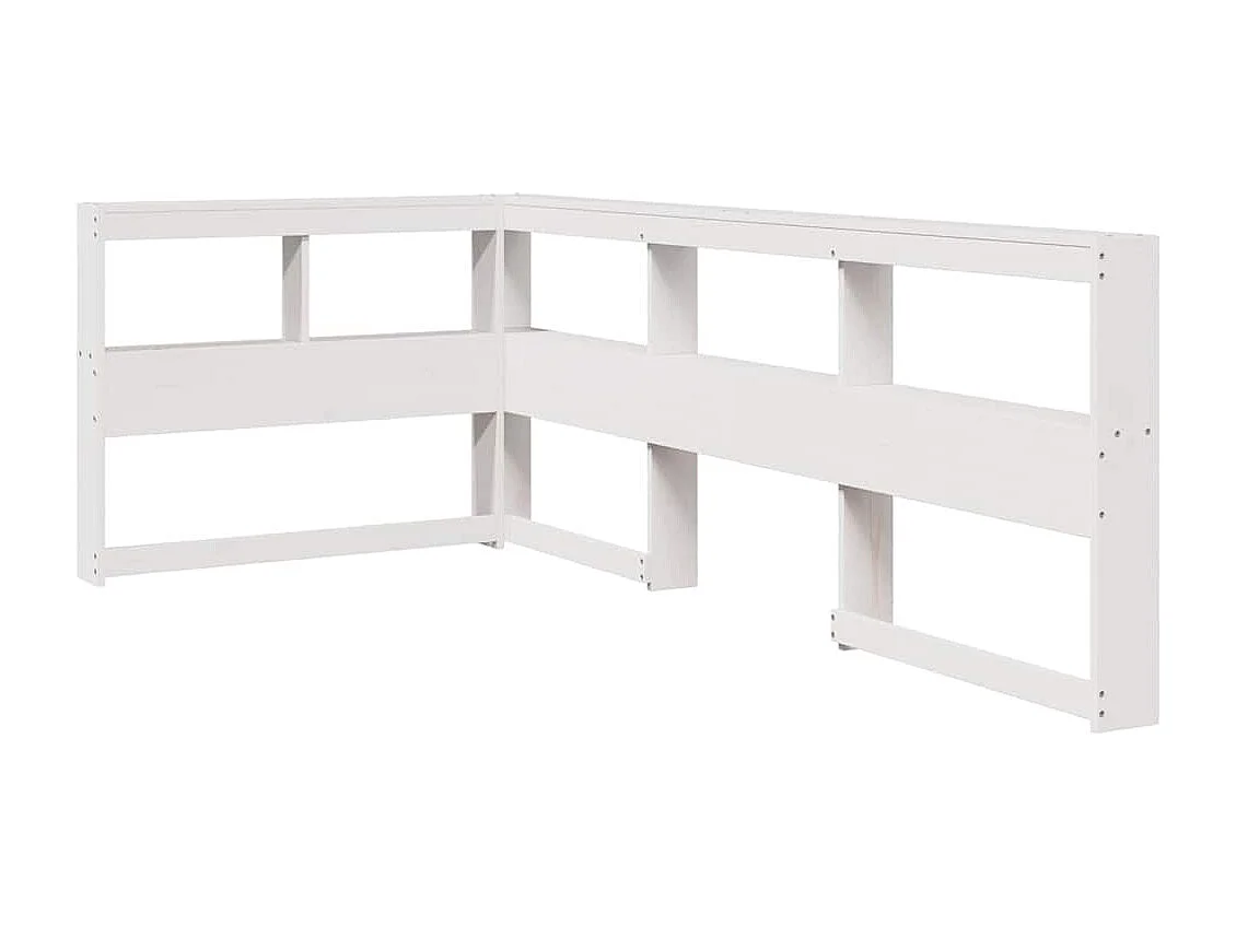 Lit bibliothèque sans matelas blanc 100x200 cm bois pin massif