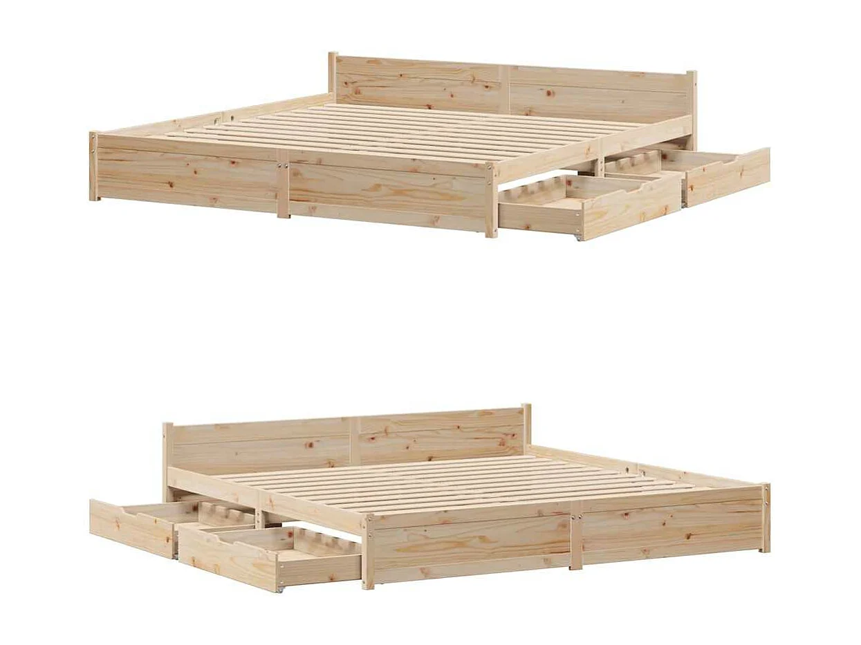 Cadre de lit sans matelas 200x200 cm bois massif de pin