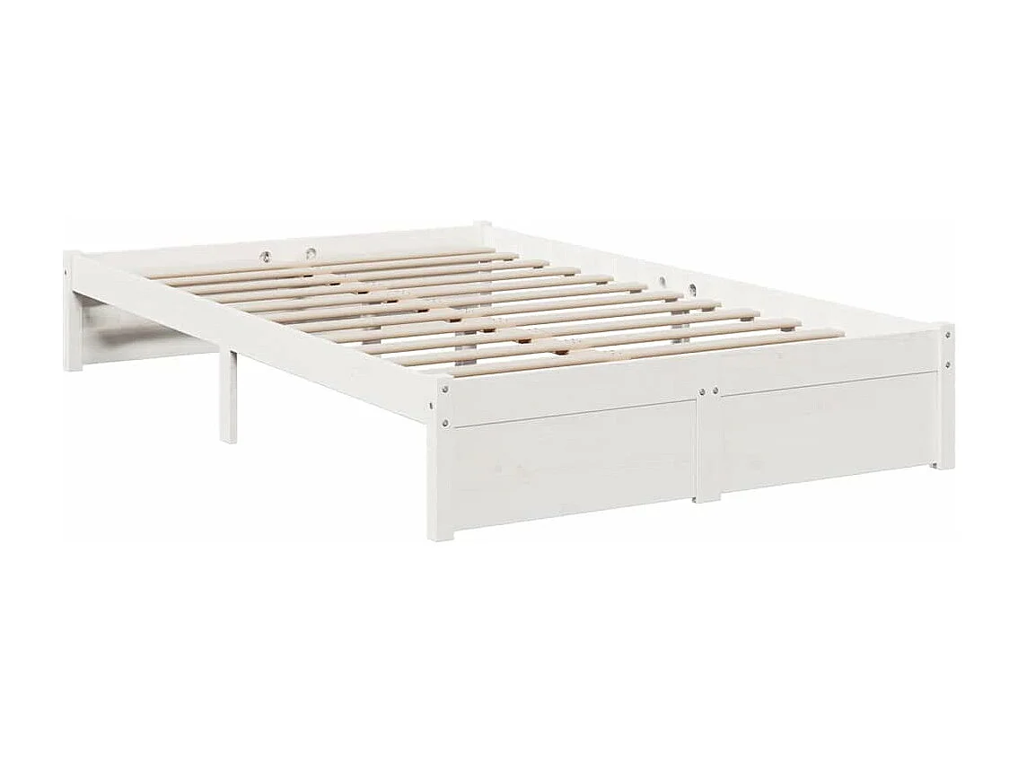 Lit bibliothèque sans matelas blanc 90x190cm bois de pin massif