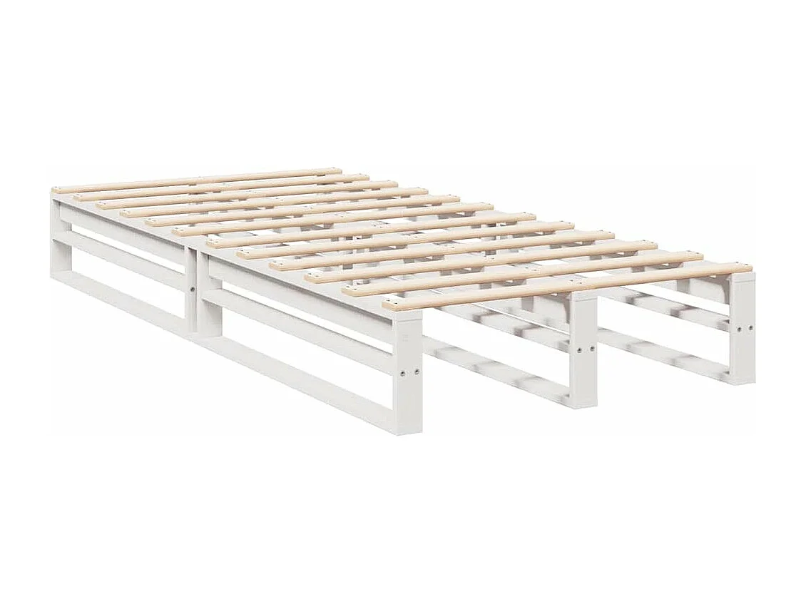 Bed met boekenkast zonder matras grenenhout wit 100x200 cm