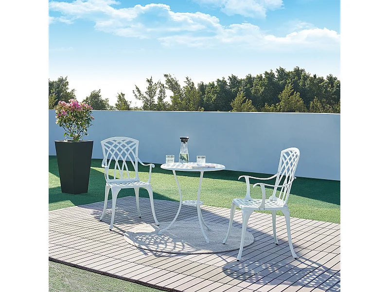 Set de bistrot de jardin Vena blanc casa.pro