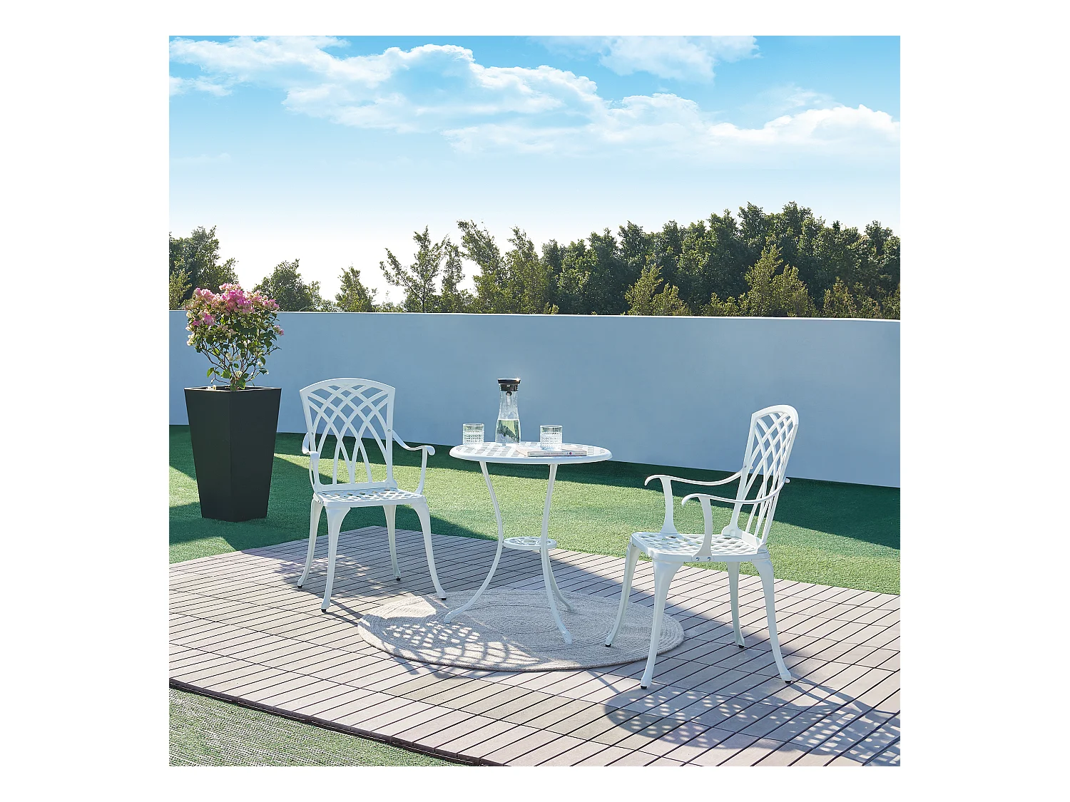 Set de bistrot de jardin Vena blanc casa.pro