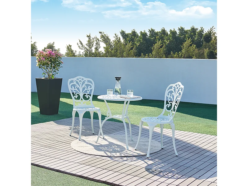 Set de bistrot de jardin Lupsam blanc casa.pro