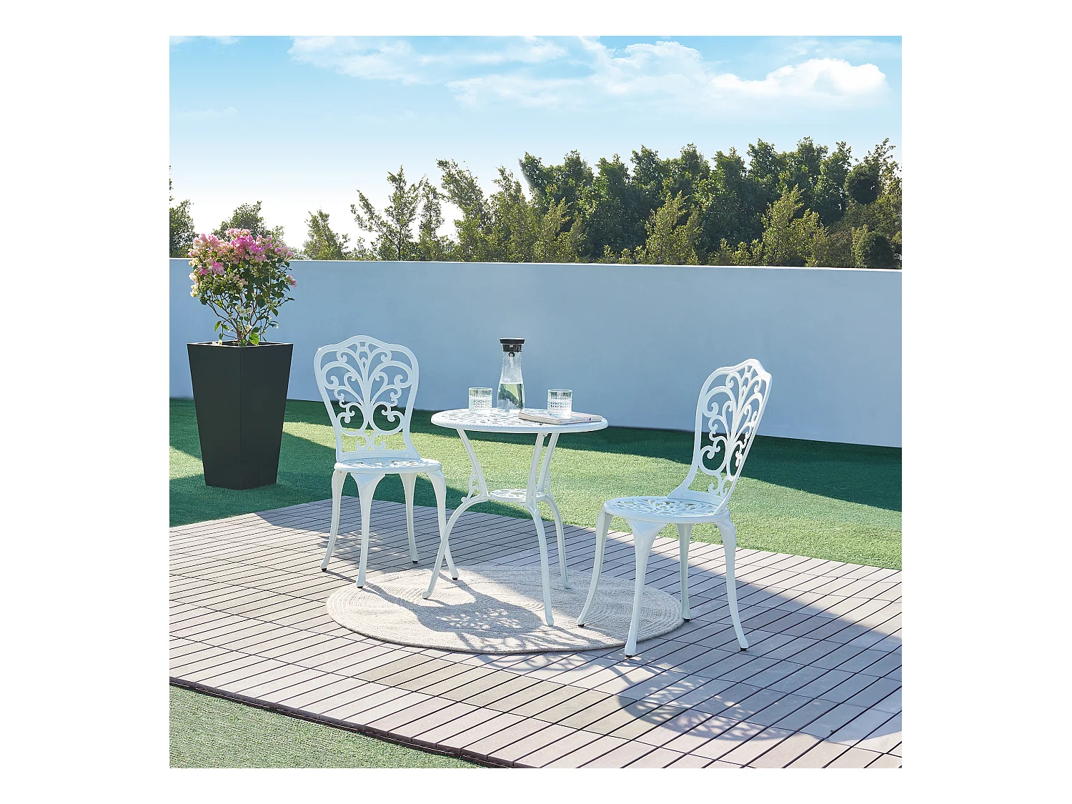 Set de bistrot de jardin Lupsam blanc casa.pro
