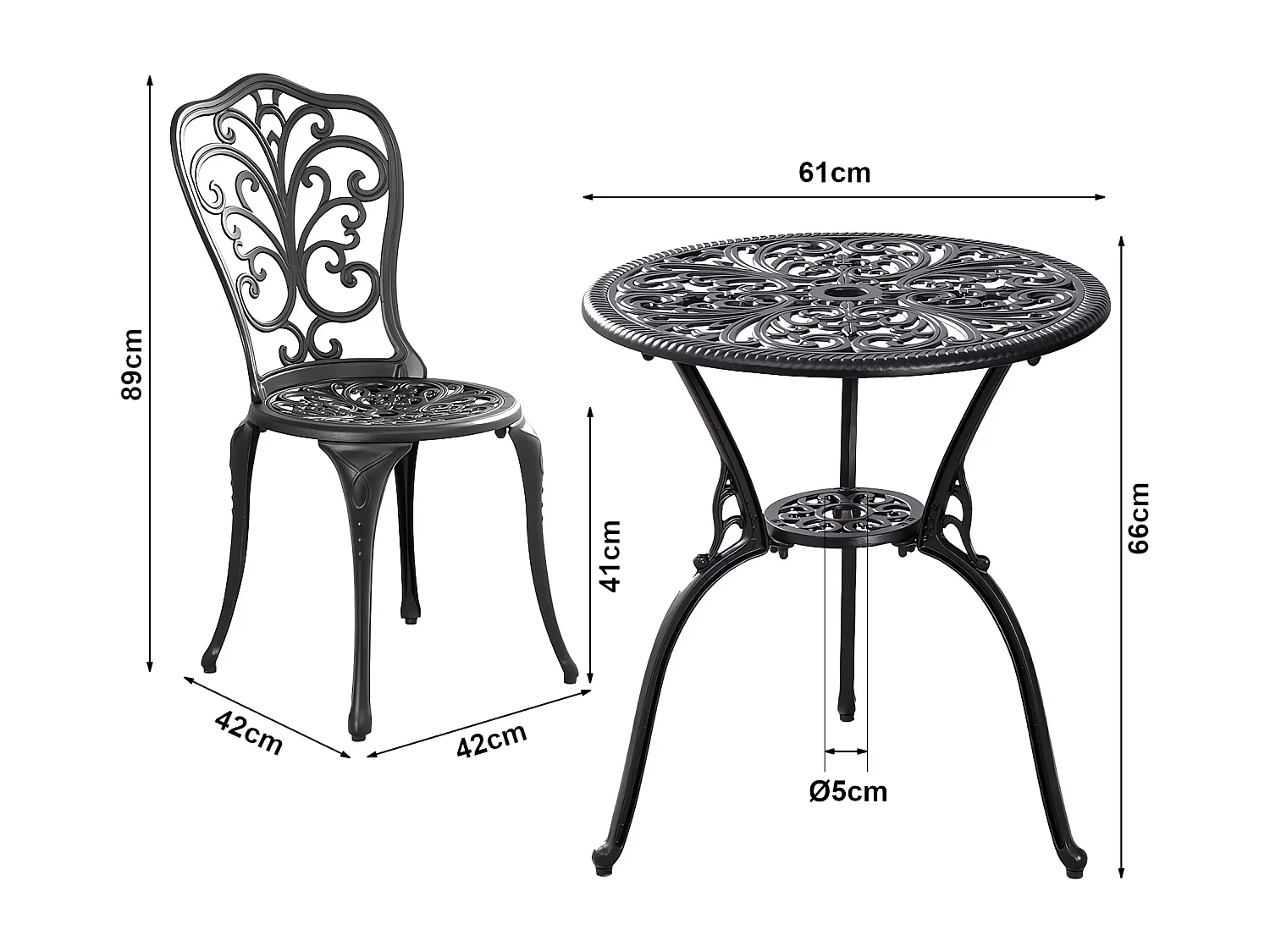 Set de bistrot de jardin Lupsam blanc casa.pro