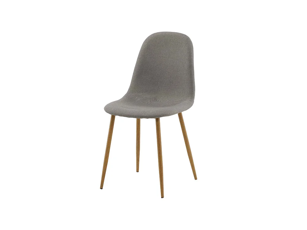 Polar eetkamerstoel grijs, eik decor.