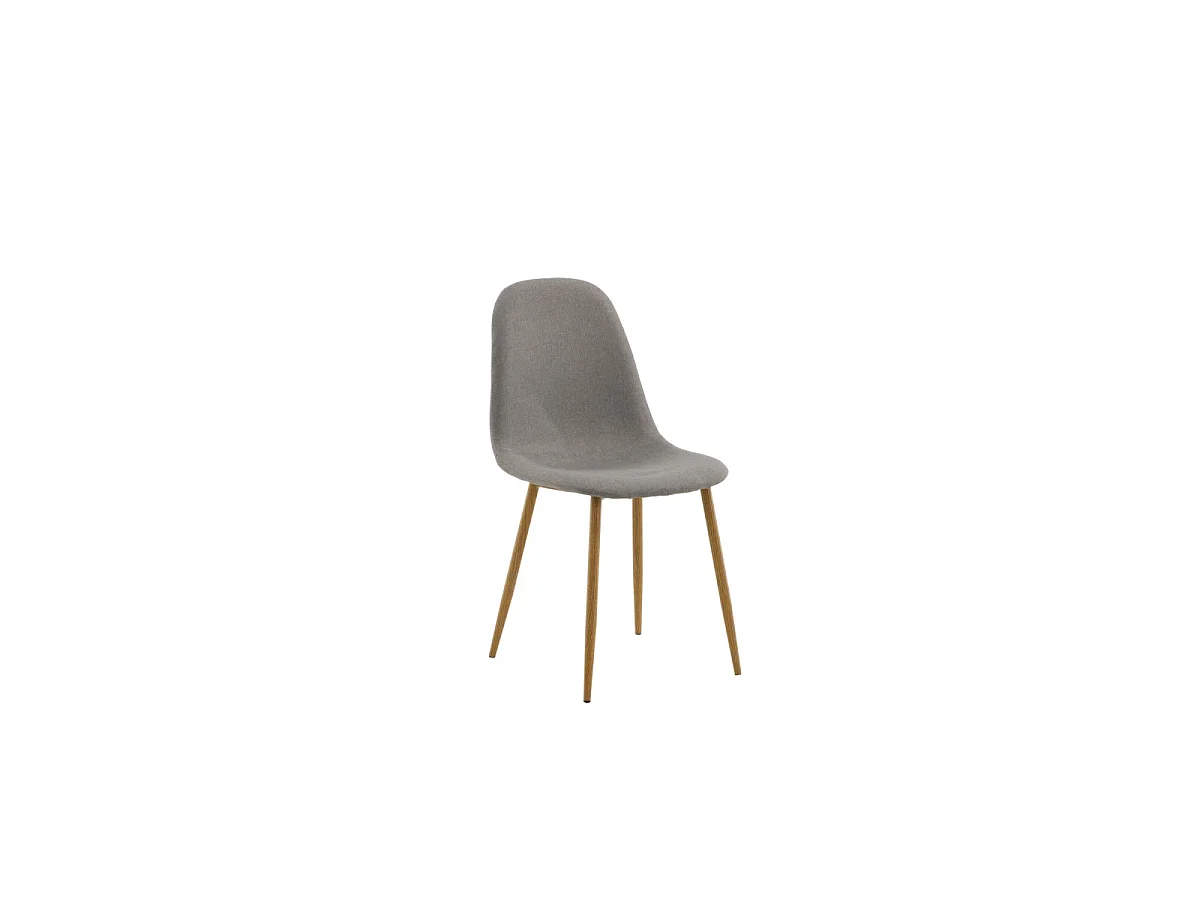 Polar eetkamerstoel grijs, eik decor.