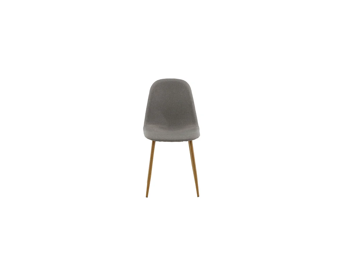 Polar eetkamerstoel grijs, eik decor.