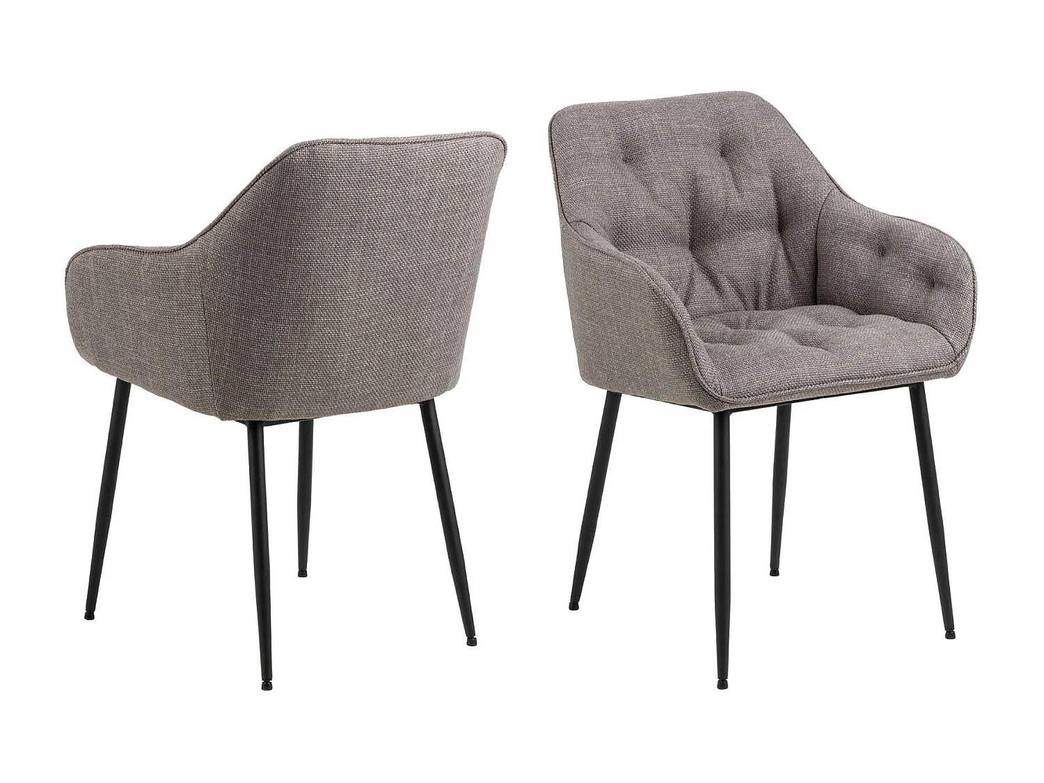 Silla de comedor Brooke con reposabrazos marrón.