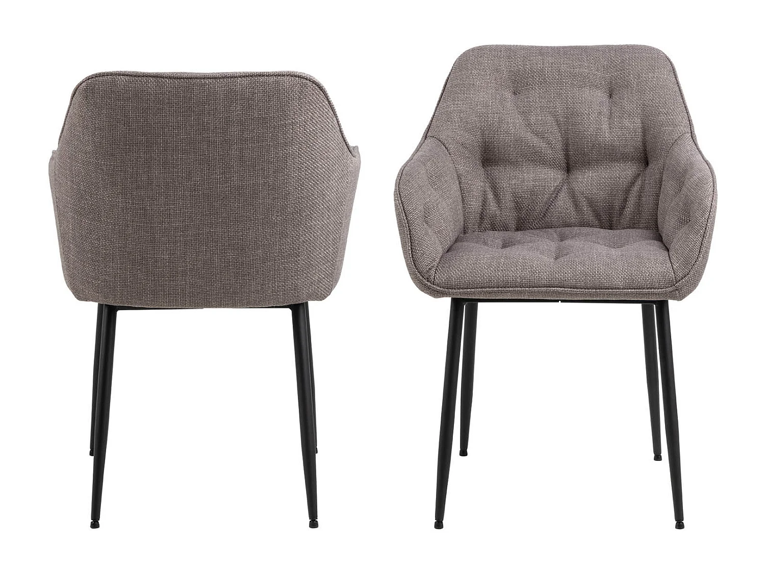 Silla de comedor Brooke con reposabrazos marrón.