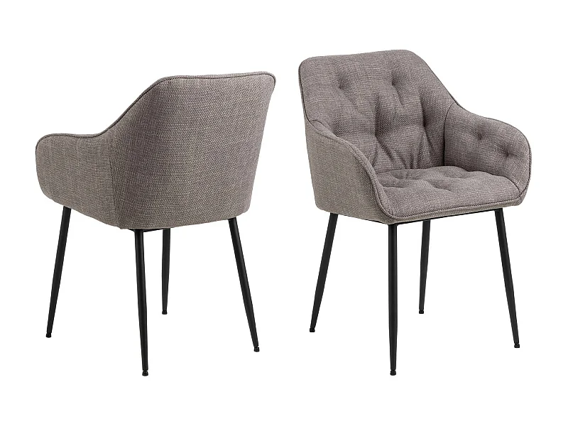 Silla de comedor Brooke con reposabrazos marrón.