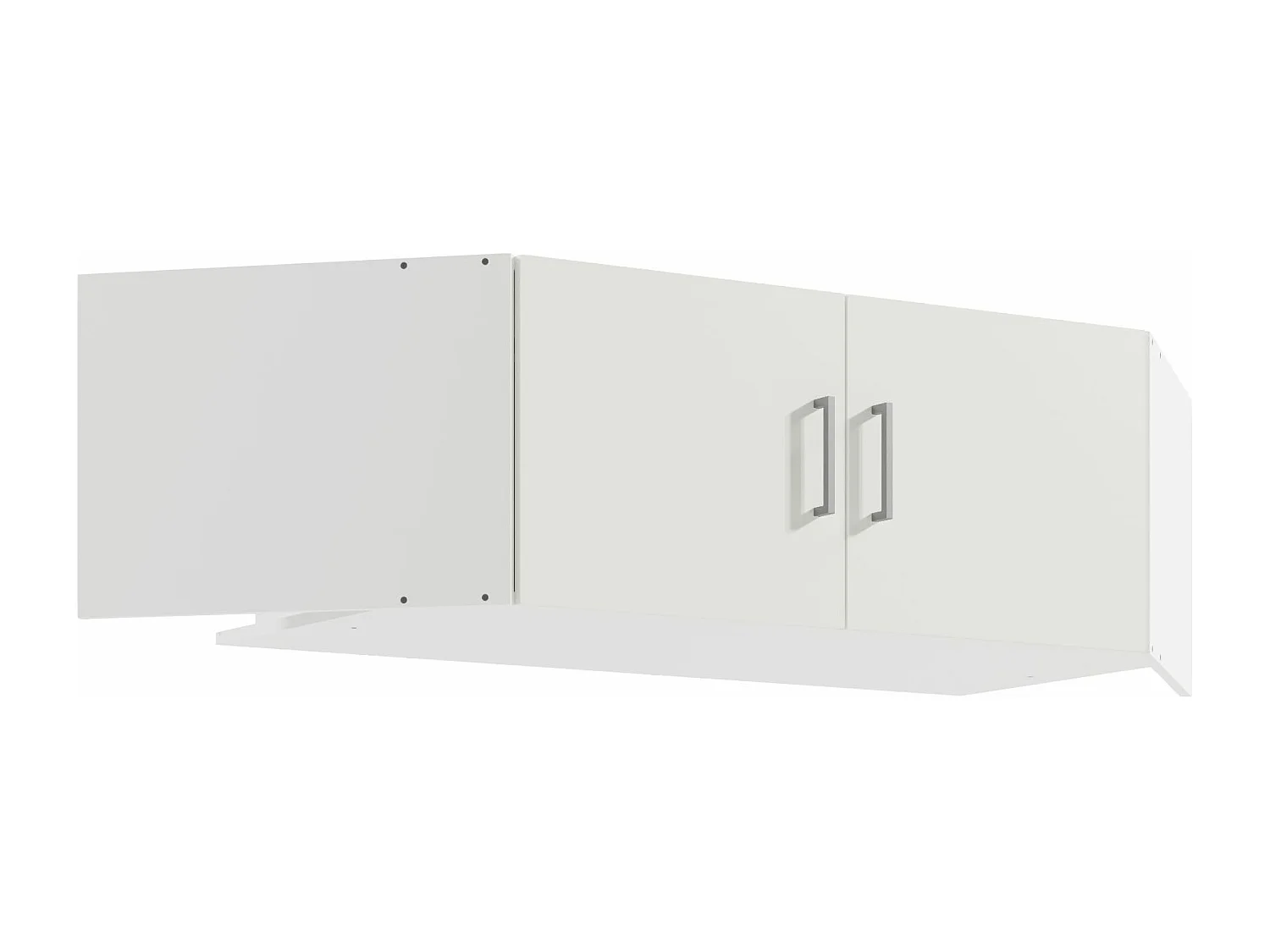 Eckkleiderschrank mit 2 Türen + Aufsatz - 117 cm - Weiß - BELOMY