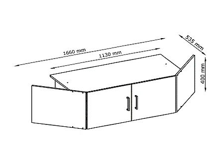 Eckkleiderschrank mit 2 Türen + Aufsatz - 117 cm - Weiß - BELOMY
