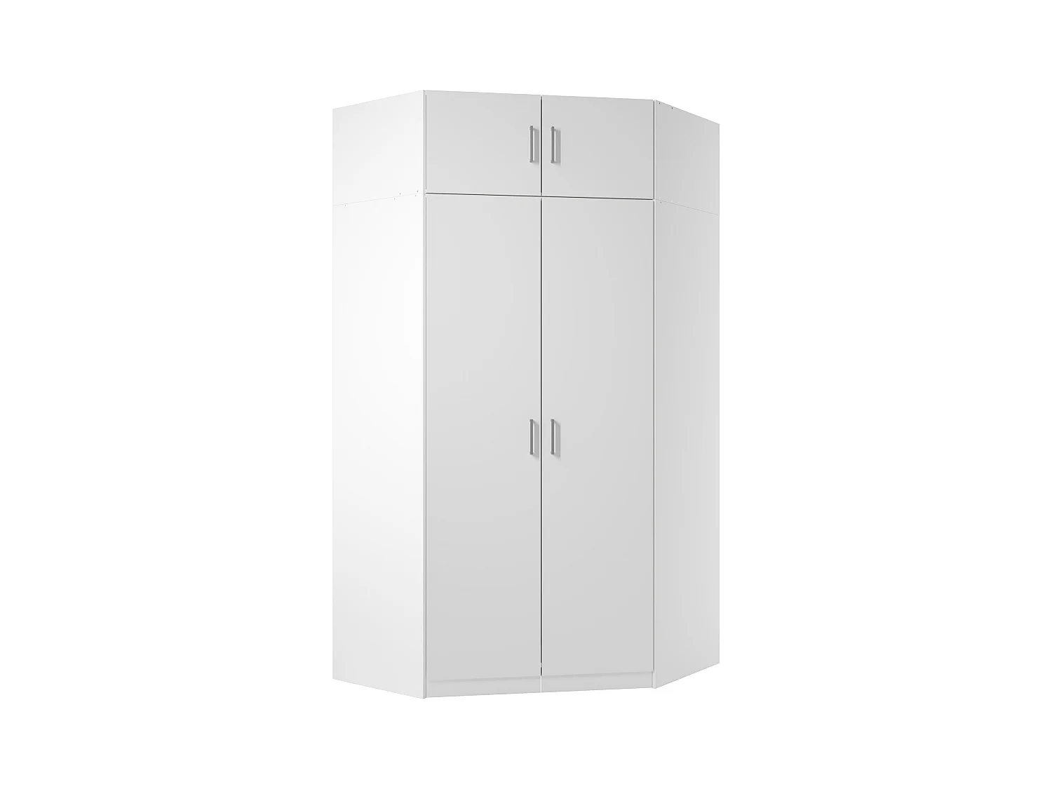 Guarda-roupa de canto 2 portas, C117 cm branco + extensões - BELOMY