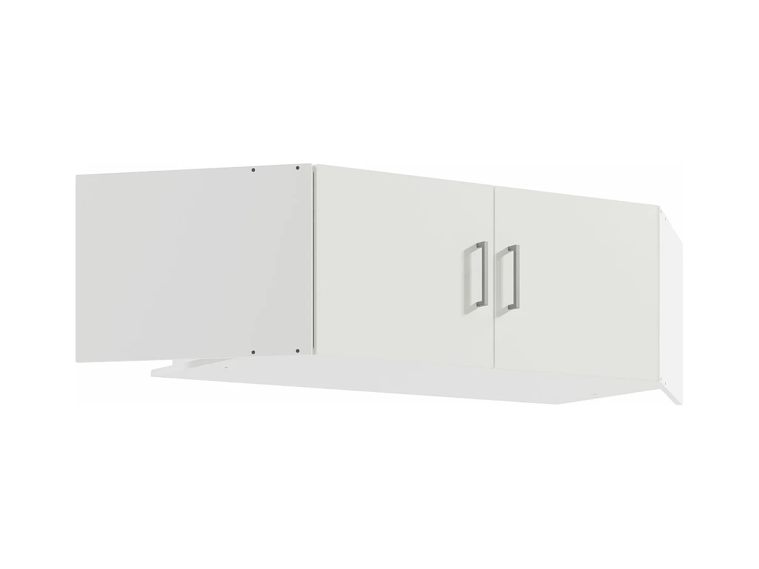 Guarda-roupa de canto 2 portas, C117 cm branco + extensões - BELOMY