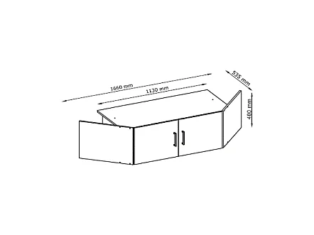 Guarda-roupa de canto 2 portas, C117 cm branco + extensões - BELOMY