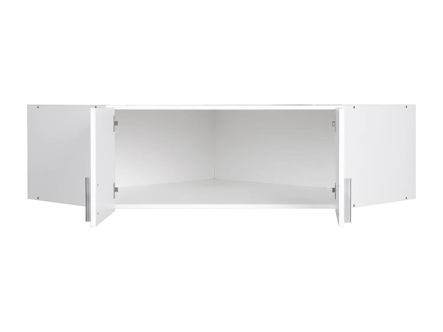 Armoire d'angle 2 portes - L117 cm - Blanc + Réhausse - BELOMY