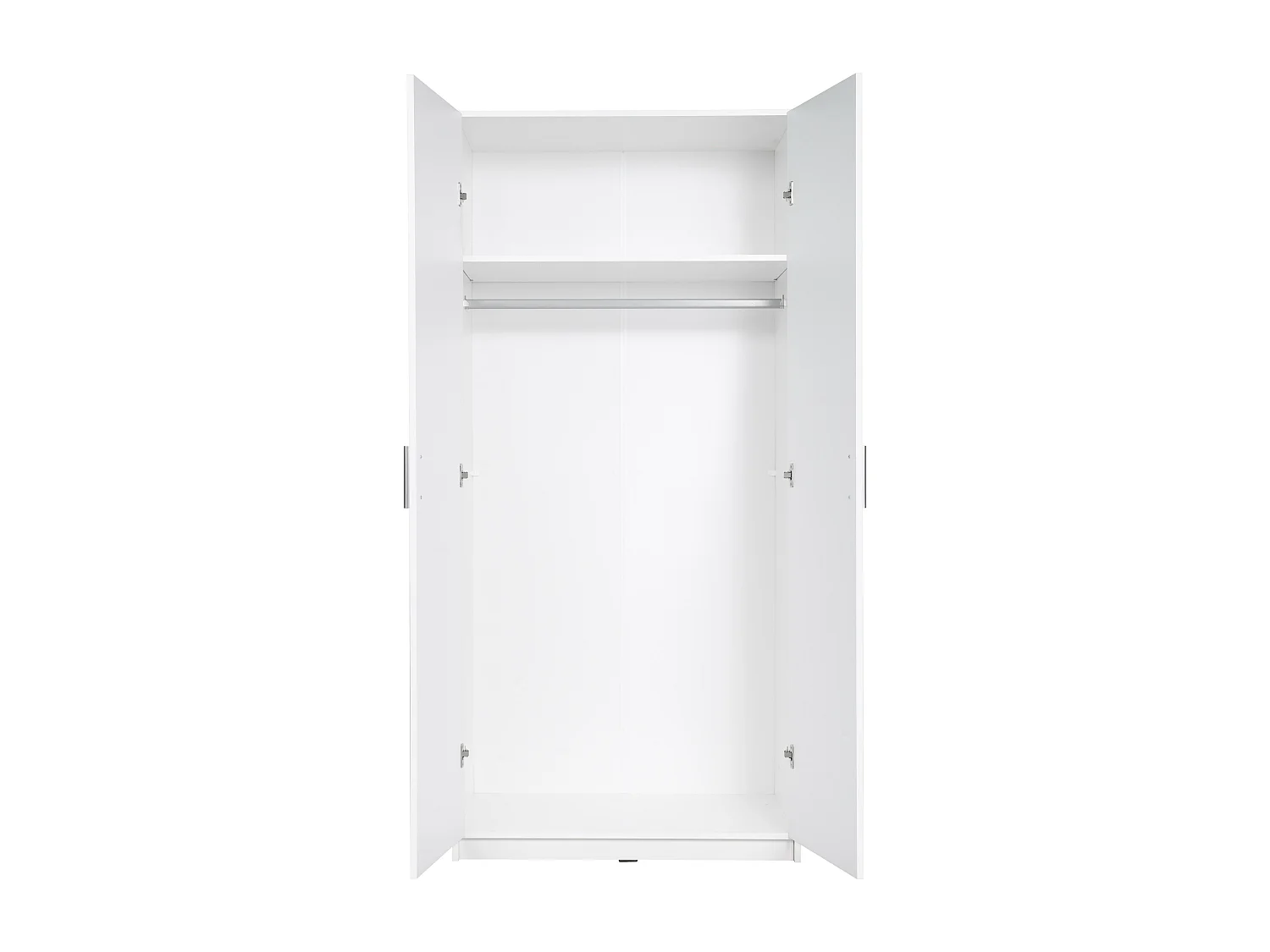 Armoire 2 portes - L92 cm - Blanc + Réhausse - BELOMY