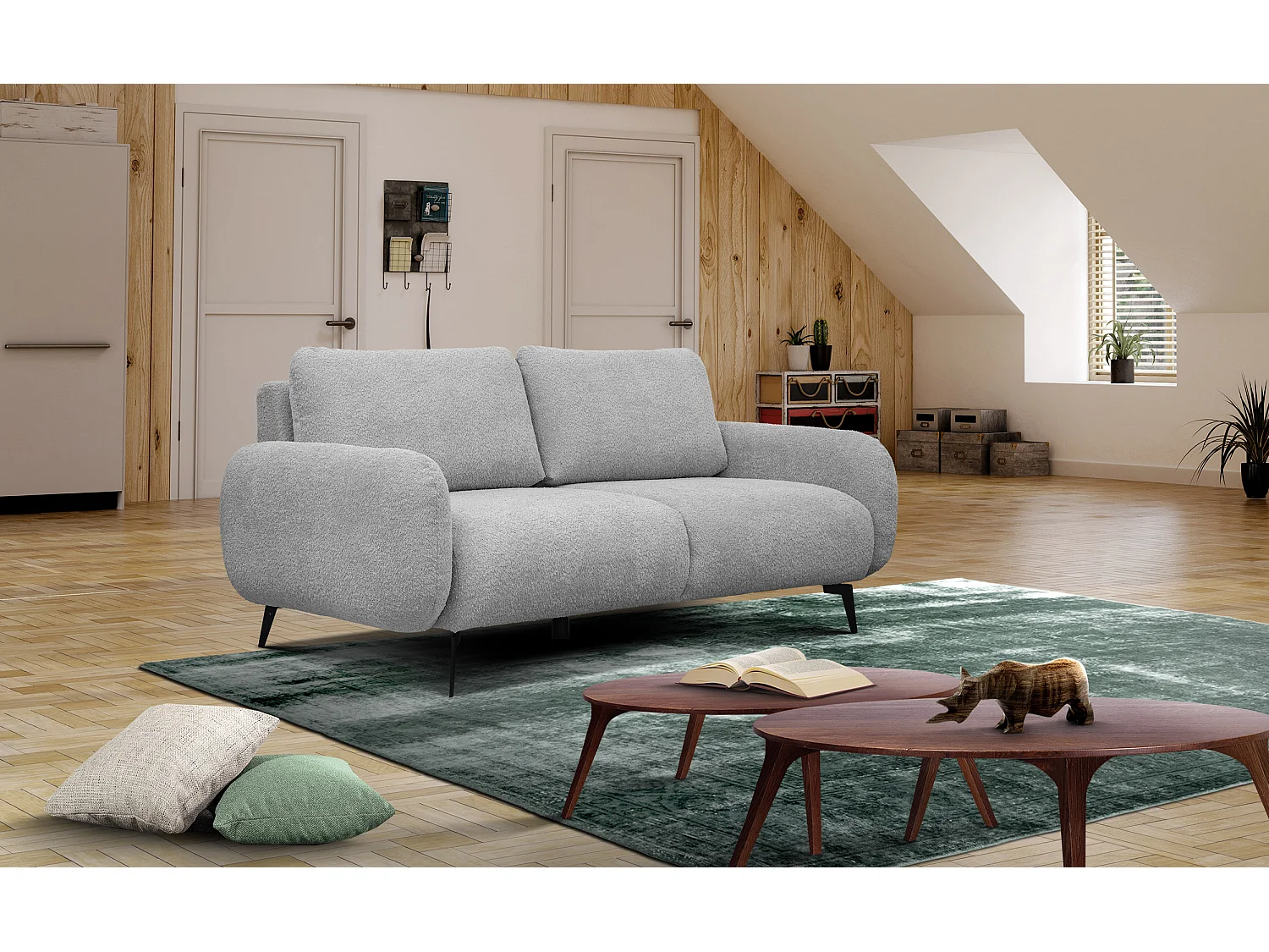 FEBE Sofa 3-Sitzer, hellgrau