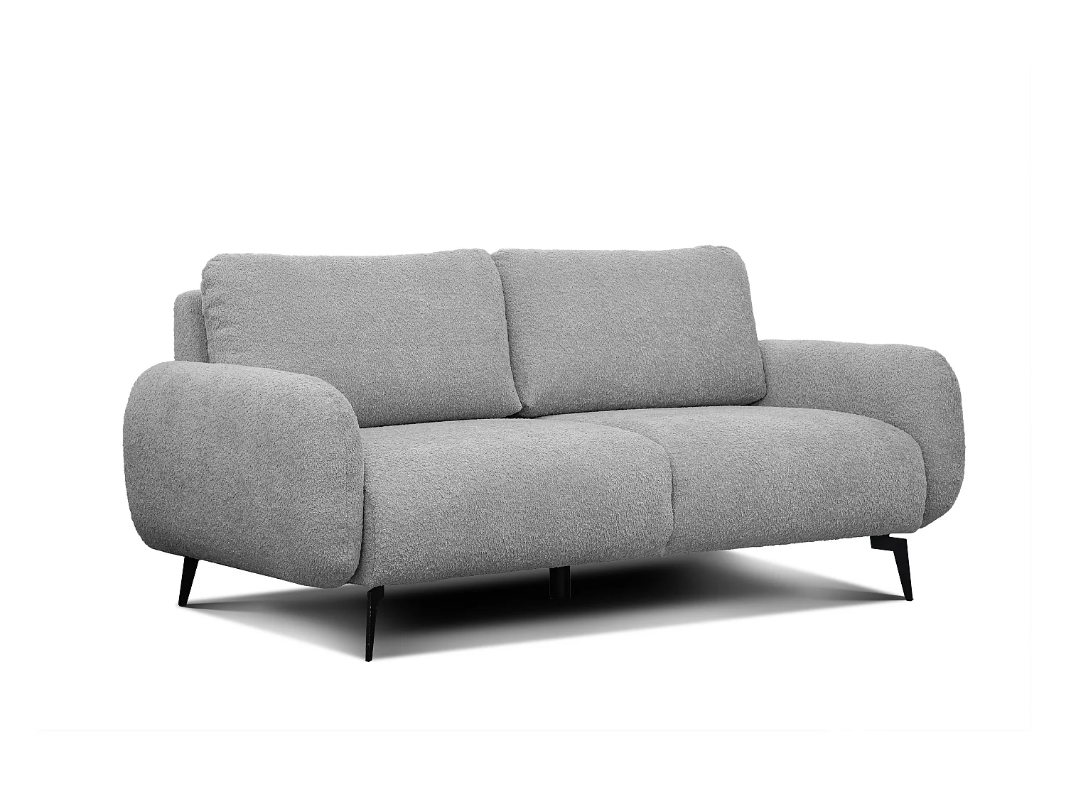 Canapé droit 3 places tissu gris clair - FEBE