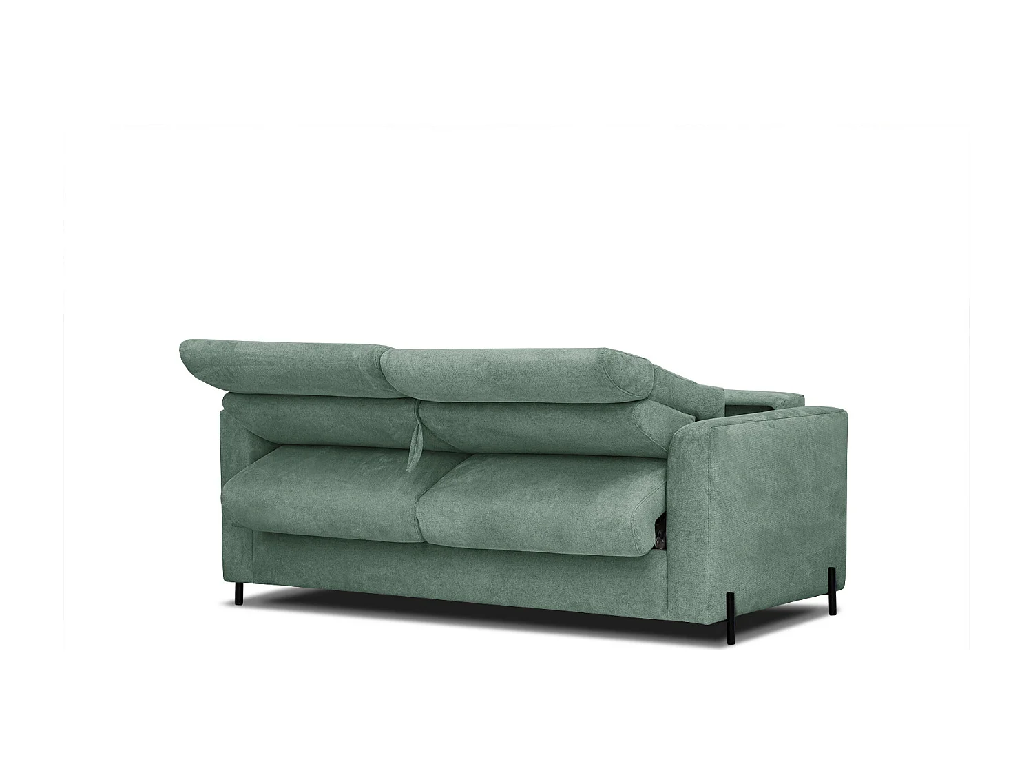 MEZO Sofa 3-Sitzer mit Schlaffunktion und verstellbare Kopfstützen, grün