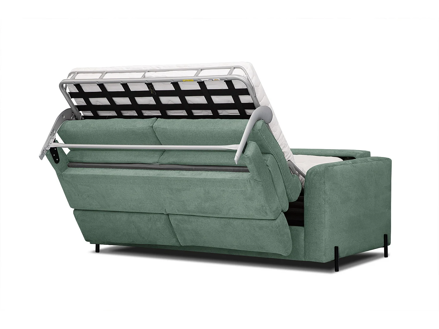 MEZO Sofa 3-Sitzer mit Schlaffunktion und verstellbare Kopfstützen, grün