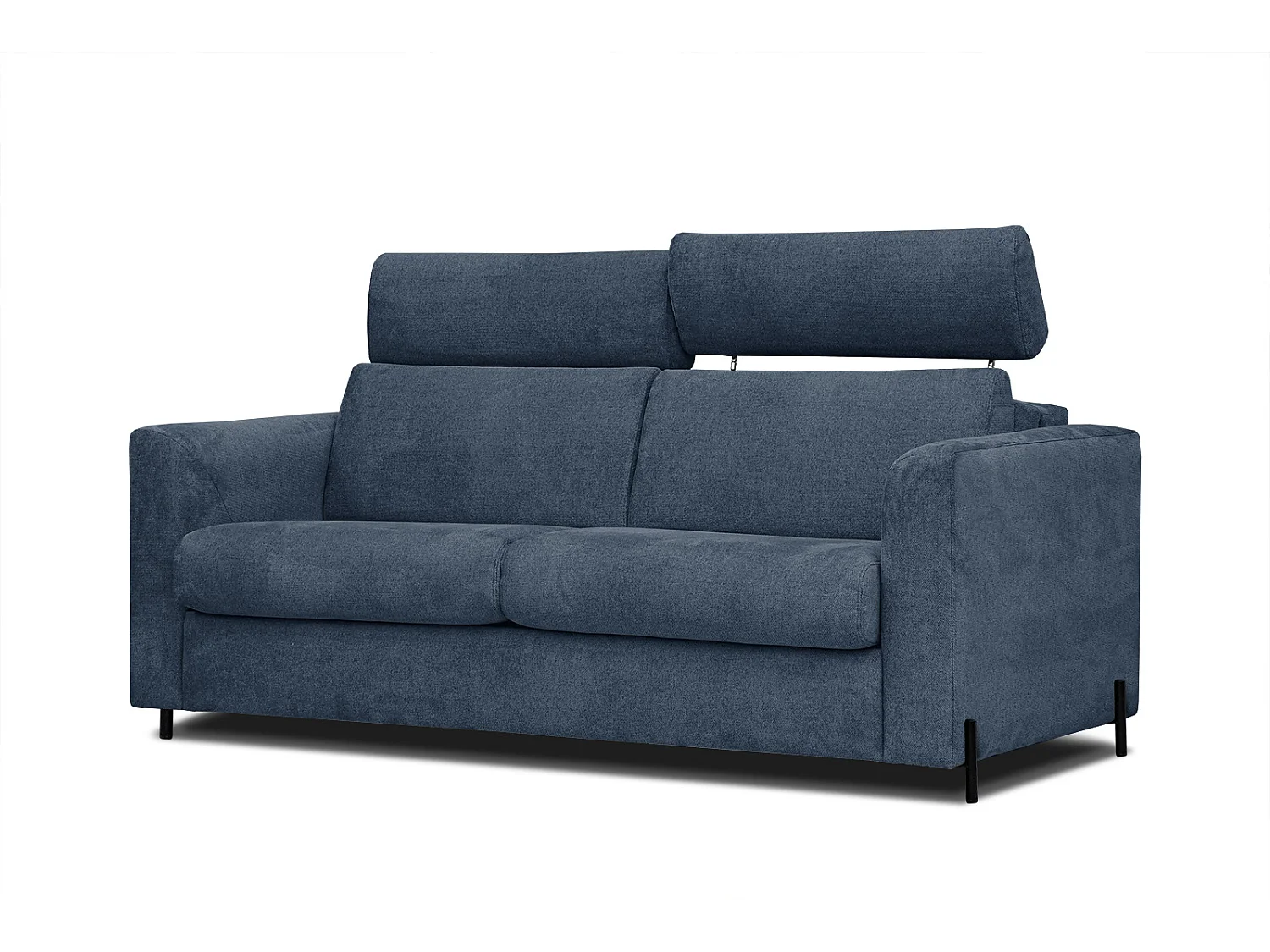MEZO Sofa 3-Sitzer mit Schlaffunktion und verstellbare Kopfstützen, marineblau