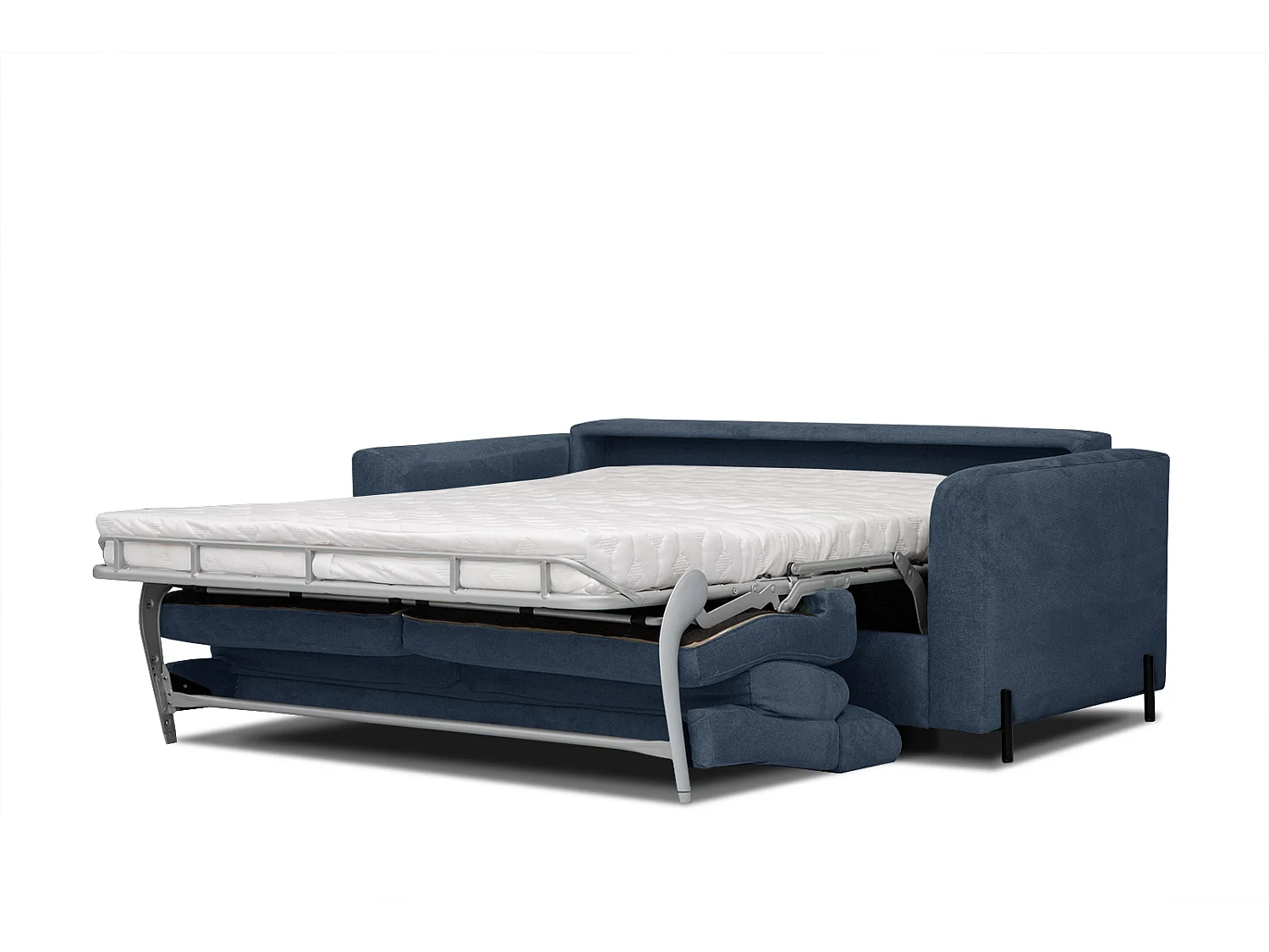 MEZO Sofa 3-Sitzer mit Schlaffunktion und verstellbare Kopfstützen, marineblau