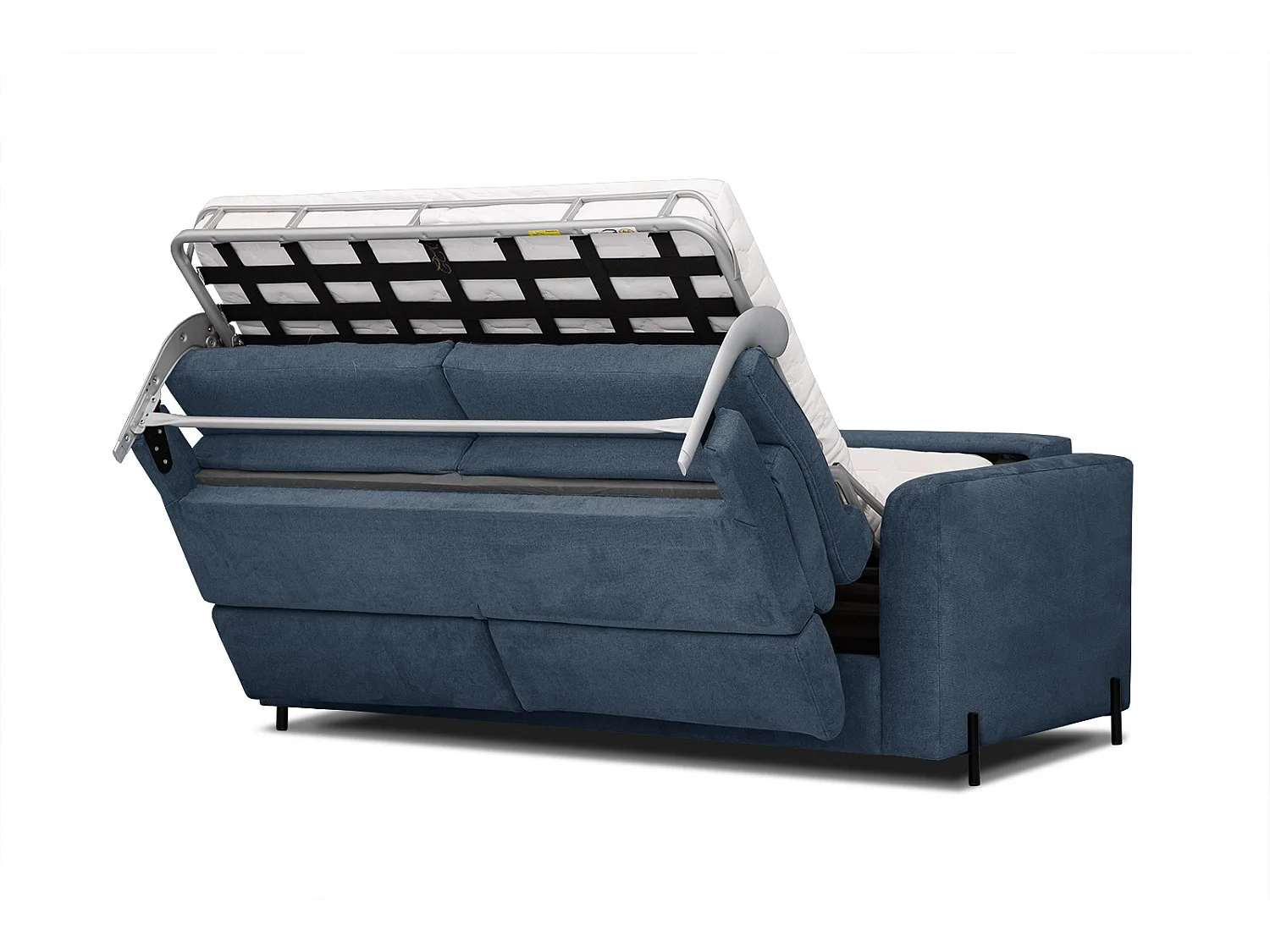 MEZO Sofa 3-Sitzer mit Schlaffunktion und verstellbare Kopfstützen, marineblau