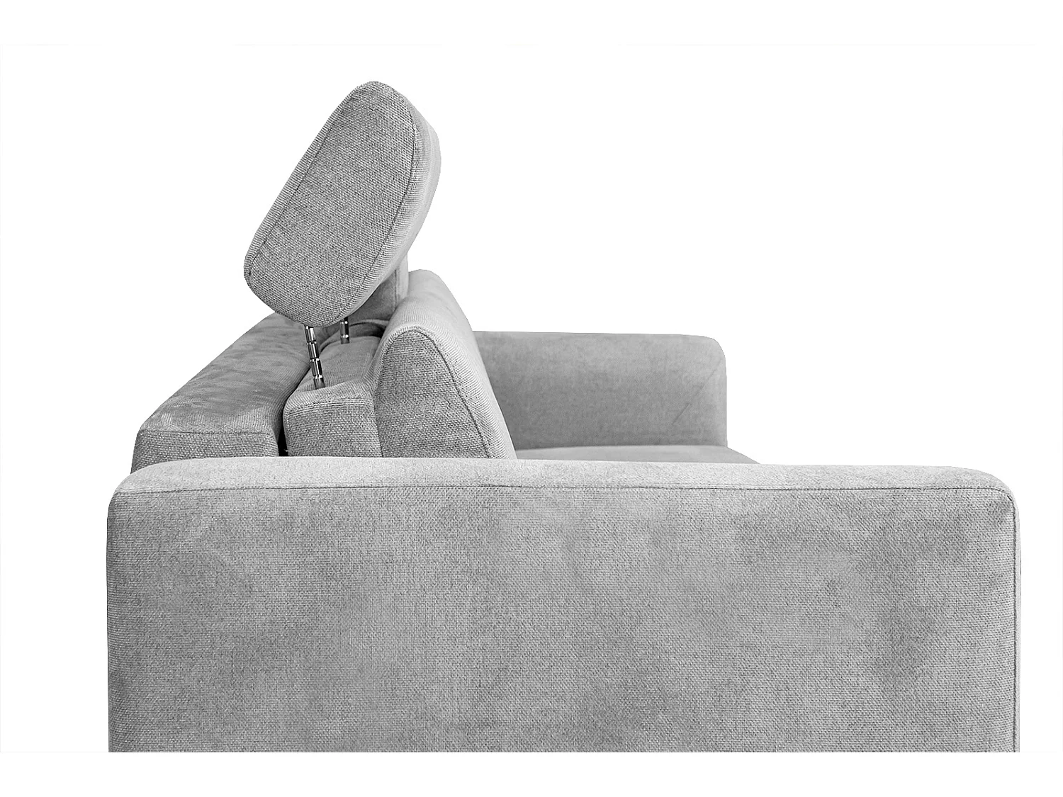 MEZO Sofa 3-Sitzer mit Schlaffunktion und verstellbare Kopfstützen, hellgrau