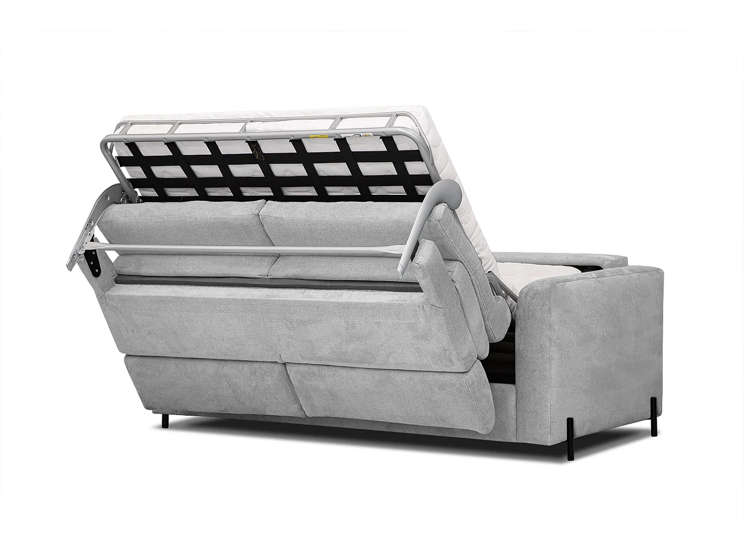 MEZO Sofa 3-Sitzer mit Schlaffunktion und verstellbare Kopfstützen, hellgrau