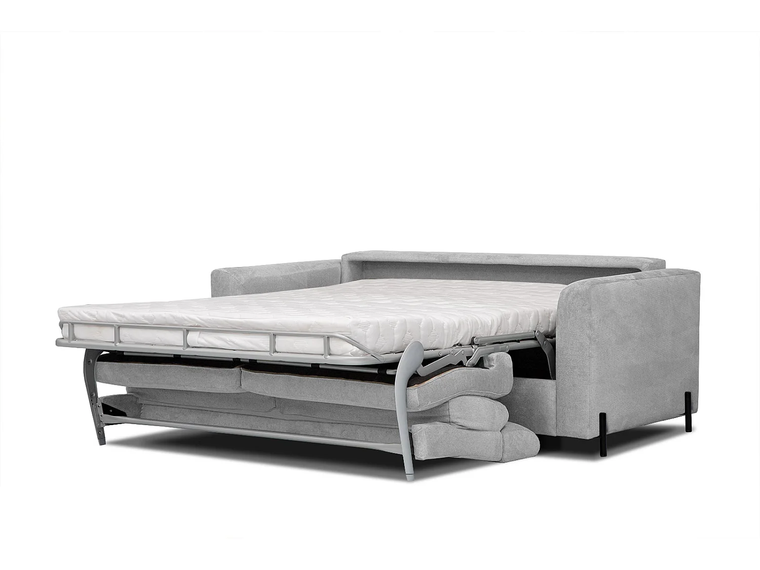 MEZO Sofa 3-Sitzer mit Schlaffunktion und verstellbare Kopfstützen, hellgrau