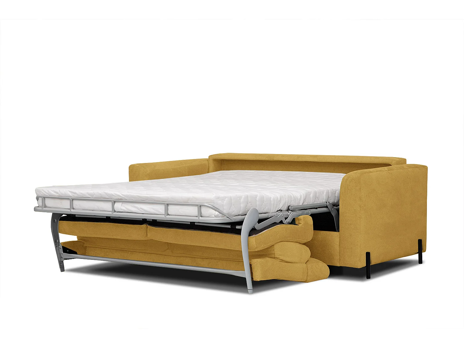 MEZO Sofa 3-Sitzer mit Schlaffunktion und verstellbare Kopfstützen, gelb