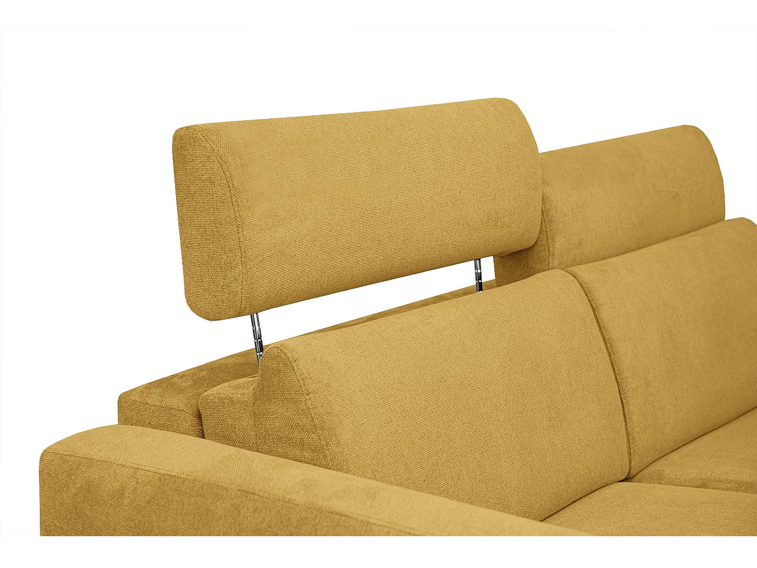 MEZO Sofa 3-Sitzer mit Schlaffunktion und verstellbare Kopfstützen, gelb