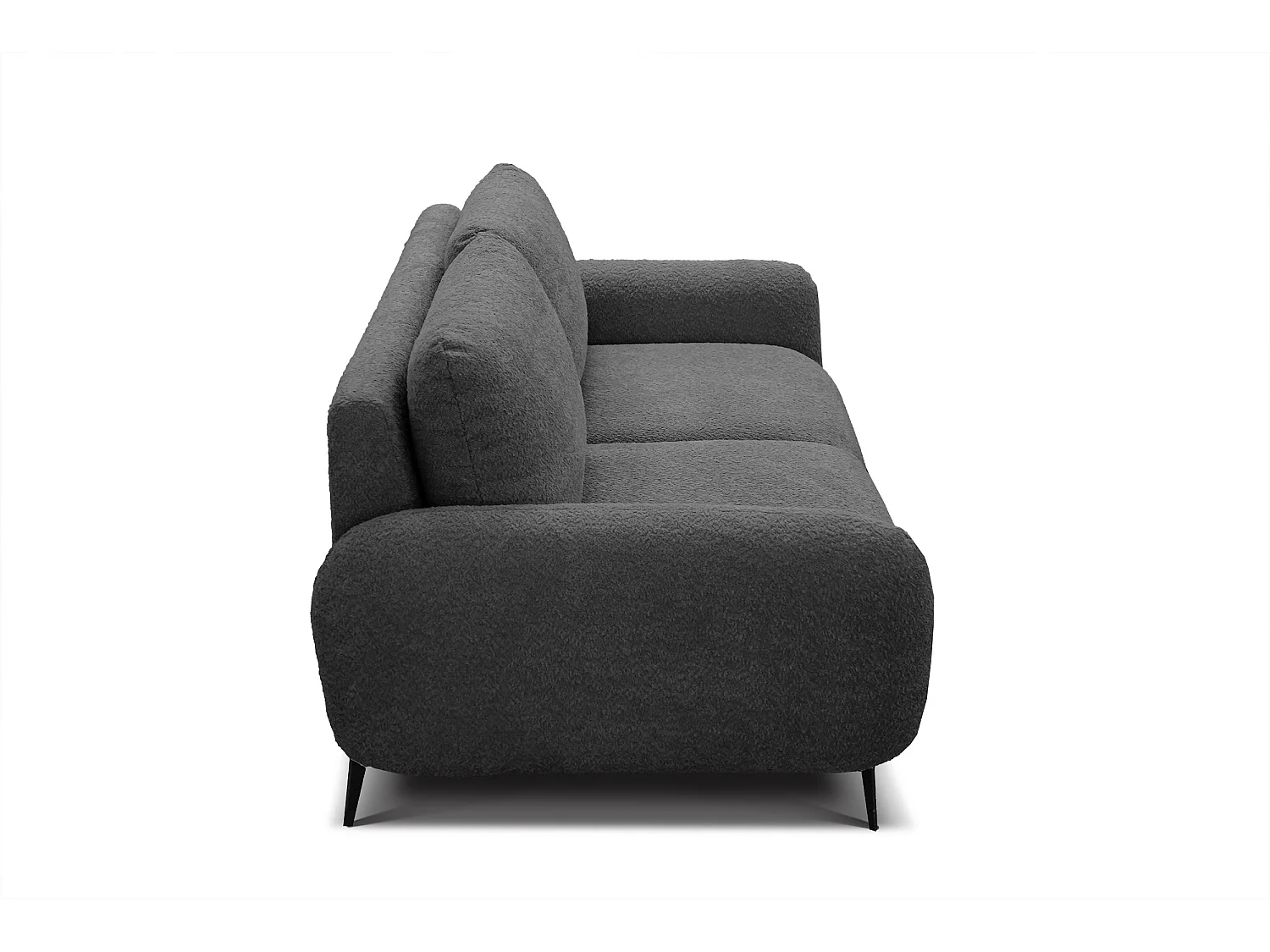 Canapé droit 3 places tissu graphite - FEBE