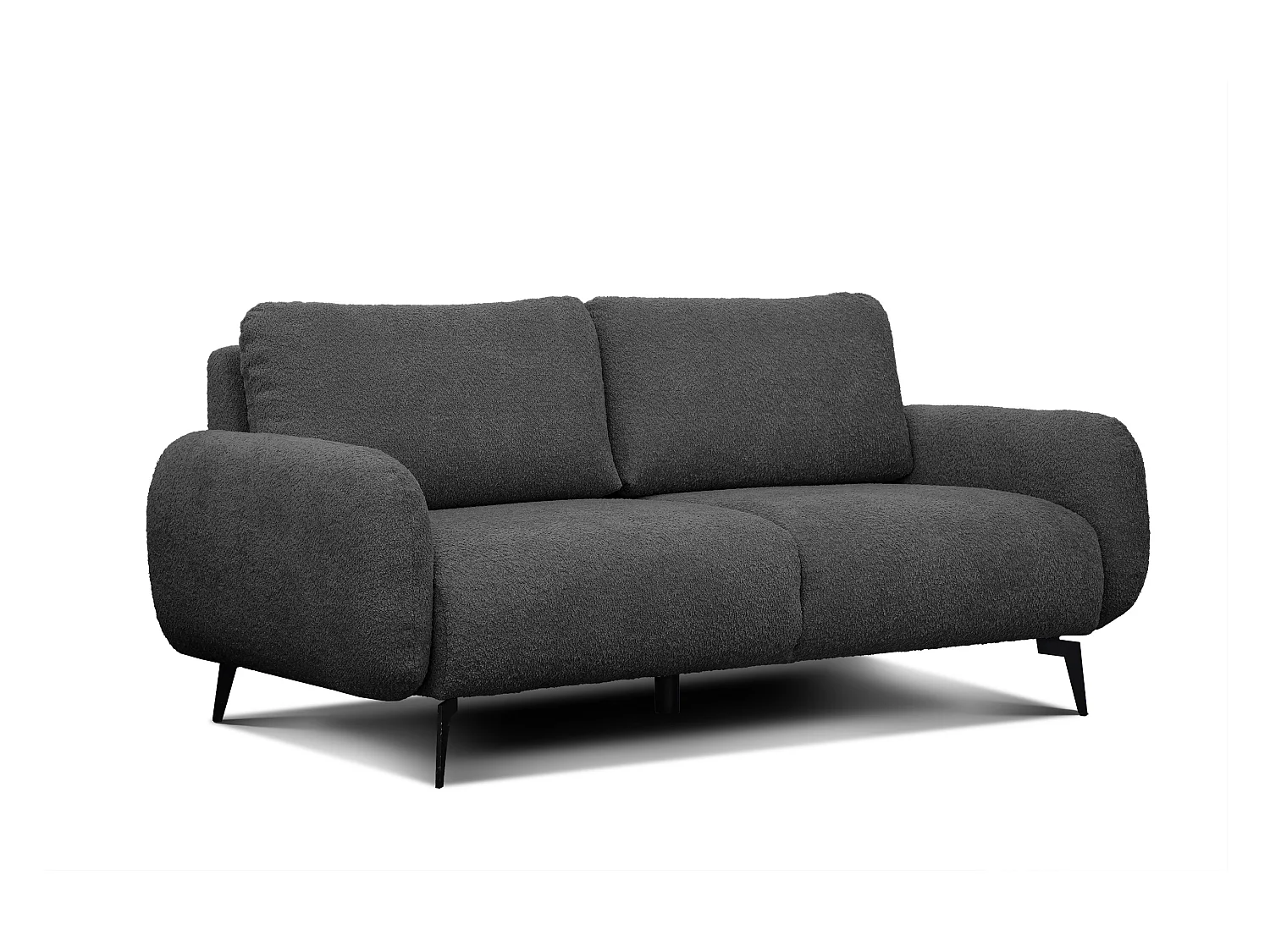Canapé droit 3 places tissu graphite - FEBE