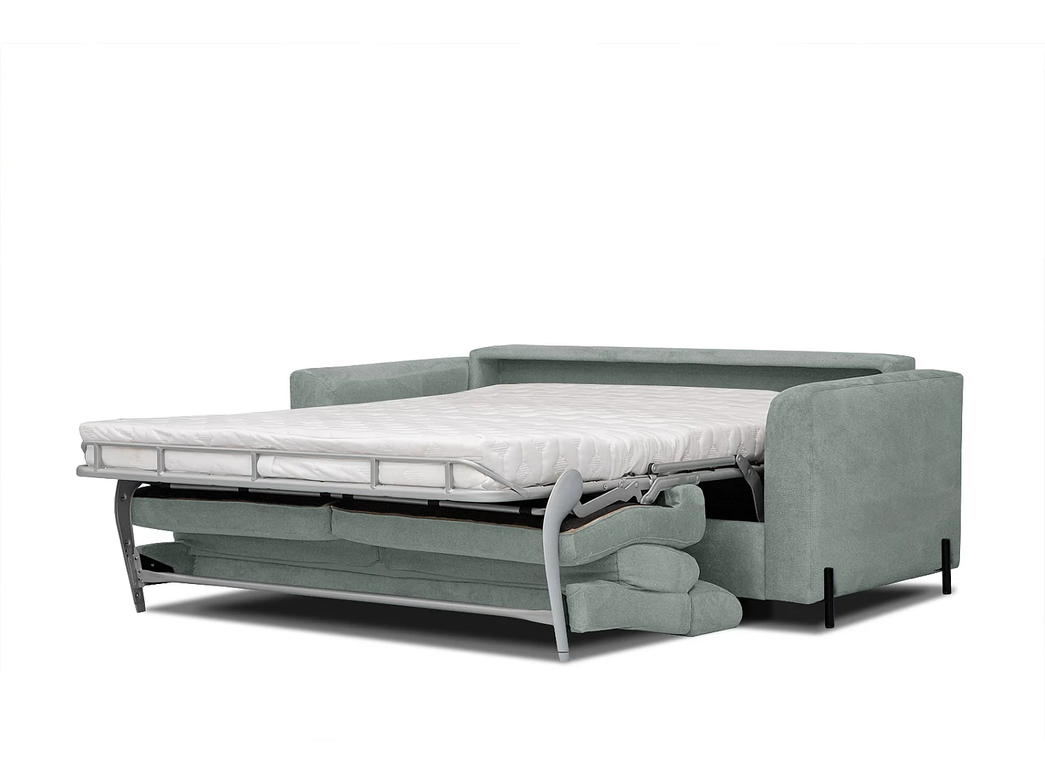 MEZO Sofa 3-Sitzer mit Schlaffunktion und verstellbare Kopfstützen, steingrau